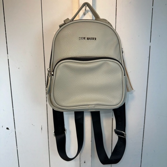 Steve Madden Small Light Gray Backpack with Black Straps main image 11
